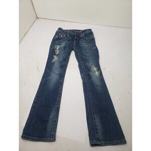 Rock Revival Distressed Dark Blue Flared Women’s Jeans